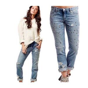 Blank NYC Crop Studded Distressed Jeans sz 30w
